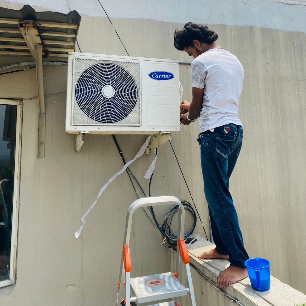 Carrier Outdoor AC installation by Good AC Service